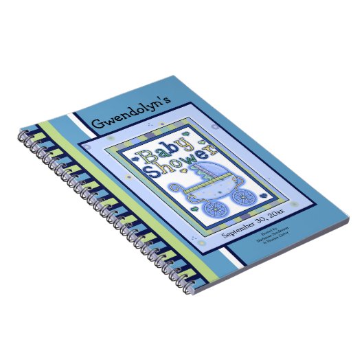 Blue Green Buggy Babydusche Notizblock (Rechte Seite)