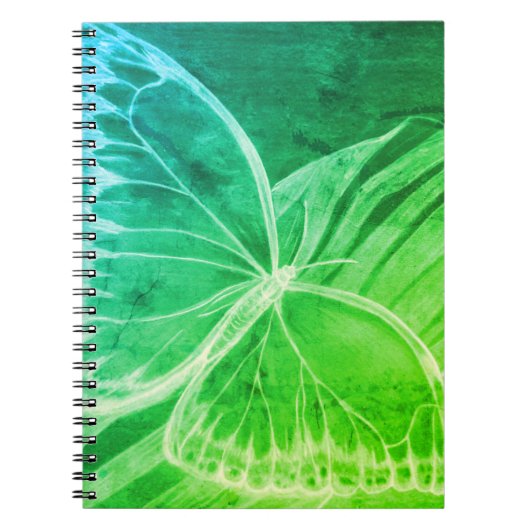 Blue Green Butterfly Notebook Notizblock (Vorderseite)