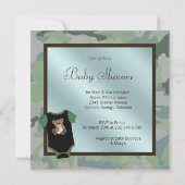 Blue Green Camouflage Baby Boy Dusche Einladungen (Rückseite)