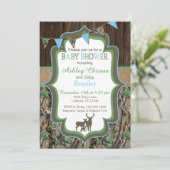 Blue Green Camouflage Baby Dusche Einladung (Stehend Vorderseite)