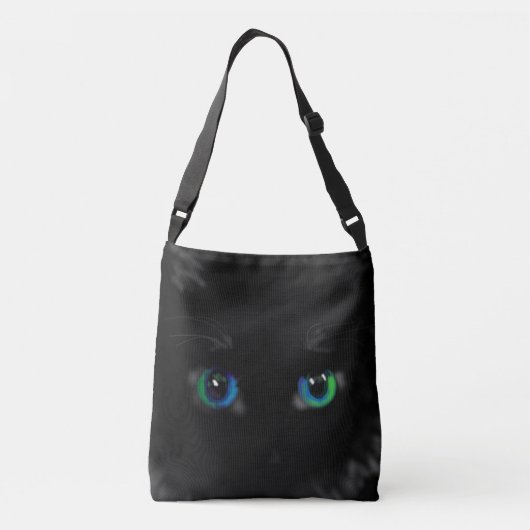 Blue Green Cat Eyes Funny Crossbody Bag Tragetaschen Mit Langen Trägern (Rückseite)