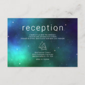 Blue Green Celestial Galaxy Moderne Hochzeitsdetai Begleitkarte (Vorderseite)