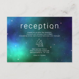 Blue Green Celestial Galaxy Moderne Hochzeitsdetai Begleitkarte