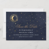 Blue Green Celestial Quinceañera Save the Date Einladung (Vorderseite)