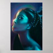 Blue Green Celestis Alien Goddess Wall Poster (Vorne)