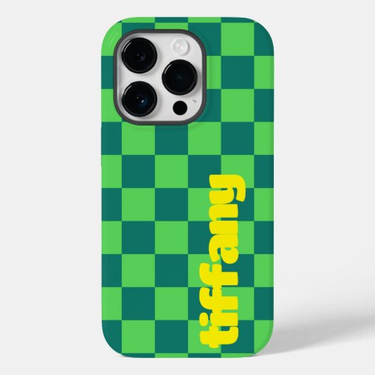 Blue Green Checked Phone Case (Rückseite)