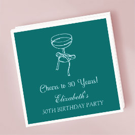 Blue & Green Cheers bis 30 Jahre Geburtstag Napkin Serviette