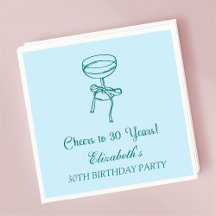 Blue & Green Cheers bis 30 Jahre Geburtstag Napkin