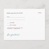 Blue Green Chinese Lantern RSVP Karte (Rückseite)