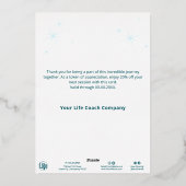 Blue Green Christmas Tree Bauble Foil Holiday Card Folieneinladung (Rückseite)