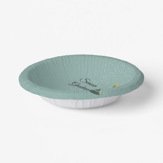 Blue Green Christmas Tree Design Paper Bowls Pappteller (Gewinkelt)