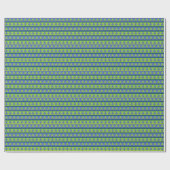 Blue Green Christmas Tree Geschenkpapier (Flach)