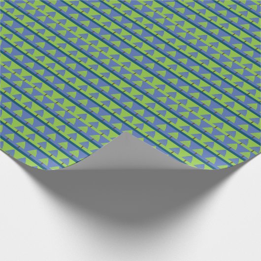 Blue Green Christmas Tree Geschenkpapier (Ecke)