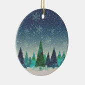 Blue & Green Christmas Tree Keramik Ornament (Rechts)
