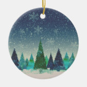 Blue & Green Christmas Tree Keramik Ornament (Vorne)