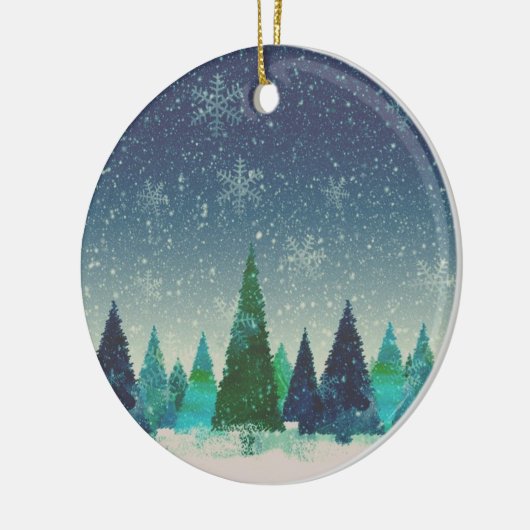 Blue & Green Christmas Tree Keramik Ornament (Links)