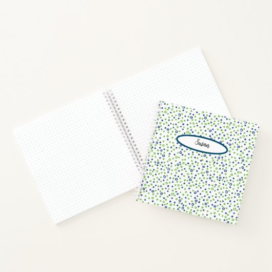 Blue Green Circles Dots Sketchbook Bullet Journal Notizblock (Innenseite)