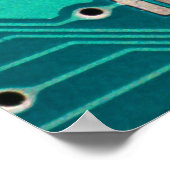 Blue Green Circuit Board - Elektronik Fotografie Poster (Ecke)