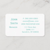 Blue Green Climbing Blätter Visitenkarte (Rückseite)