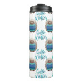 BLUE & GREEN CLOTHD WINTER SQUIRRELS THERMOSBECHER (Vorderseite)