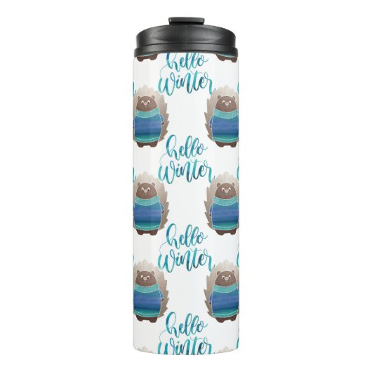 BLUE & GREEN CLOTHD WINTER SQUIRRELS THERMOSBECHER (Vorderseite)