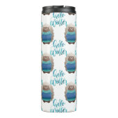 BLUE & GREEN CLOTHD WINTER SQUIRRELS THERMOSBECHER (Rückseite)