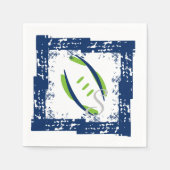 Blue & Green Coctail Napkins-Initial Serviette (Vorderseite)