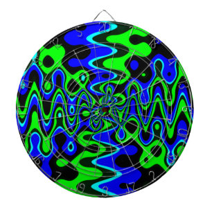 Blue & Green Colorful Psychedelic Dart Board Dartscheibe