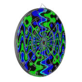 Blue & Green Colorful Psychedelic Dart Board Dartscheibe (Vorderseite Links)