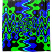 Blue & Green Colorful Psychedelic Duschvorhang (Vorderseite)