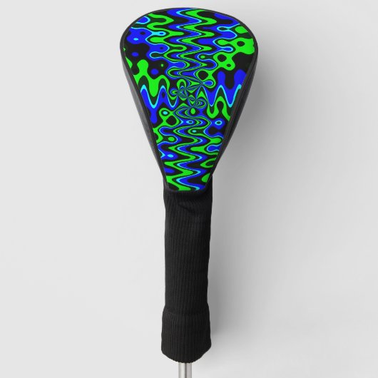 Blue & Green Colorful Psychedelic Golf Head Cover Headcover (Vorderseite)