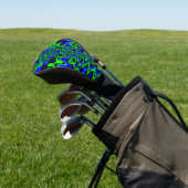 Blue & Green Colorful Psychedelic Golf Head Cover Headcover (In SItu)