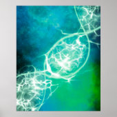 Blue Green Cosmic DNA Strand Poster (Vorne)