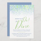 Blue Green Dab Art Probe Dinner bevor wir tun Einladung (Vorne/Hinten)