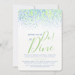 Blue Green Dab Art Probe Dinner bevor wir tun Einladung