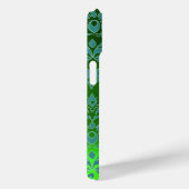 BLUE GREEN DAMASK EMERALD GEMSTONE MONOGRAMM Case-Mate iPhone HÜLLE (Rückseite / Rechts)