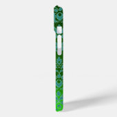 BLUE GREEN DAMASK EMERALD GEMSTONE MONOGRAMM Case-Mate iPhone HÜLLE (Rückseite / Links)