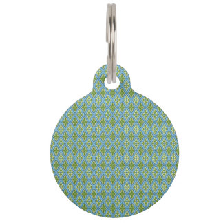 Blue & Green Diamond Gemustert Pet Tag Haustiermarke