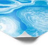 Blue Green Digital Marble Fluid Art Fotodruck (Ecke)