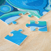 Blue Green Digital Marble Fluid Art Puzzle (Seite)