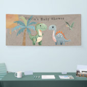 Blue Green Dinosaur Boy Baby Dusche Banner (Messe)