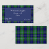 Blue & Green Douglas Scottish Tartan Kariert Custo Visitenkarte (Vorne/Hinten)