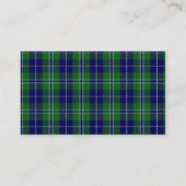 Blue & Green Douglas Scottish Tartan Kariert Custo Visitenkarte (Rückseite)