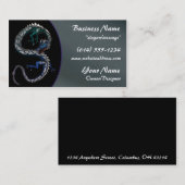 Blue & Green Dragon Fantasy Asian Business Card Visitenkarte (Vorne/Hinten)