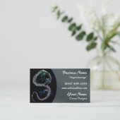 Blue & Green Dragon Fantasy Asian Business Card Visitenkarte (Stehend Vorderseite)