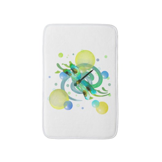 Blue Green Dragonfly Bath Mat Badematte (Vorderseite Vertikal)