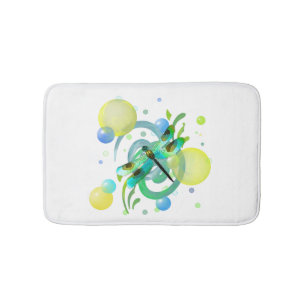 Blue Green Dragonfly Bath Mat Badematte