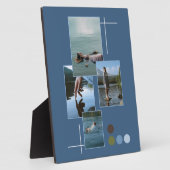 Blue Green Drown Foto Collage Script Plaque Fotoplatte (Seite)
