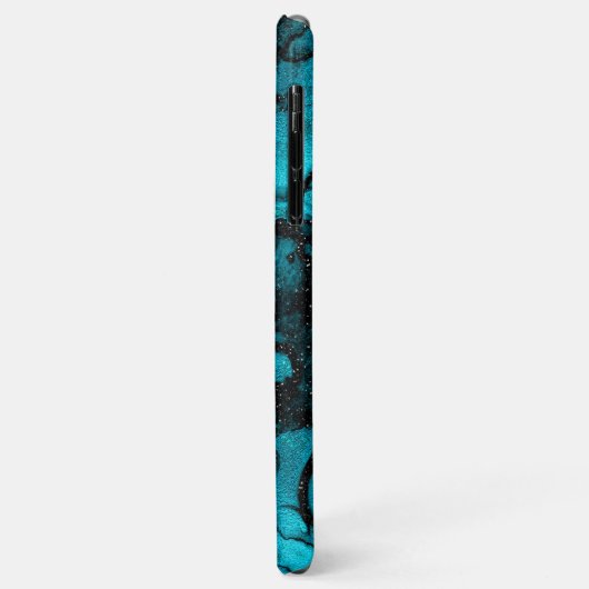 Blue Green Emerald Marble mit Glitzer Case-Mate iPhone Hülle (Hinten/Links)