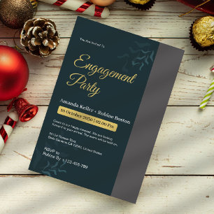 Blue Green Engagement Party Einladung